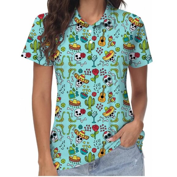 Golf Gentry Tops - Women's golf polo Fiesta Time Polo, Large